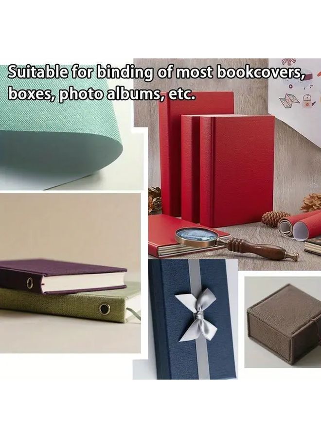 غلاف كتاب كتان فاخر 15.75 بوصة × 11.11 بوصة أزرق ياقوتي غطاء واقٍ متين - Image 1
