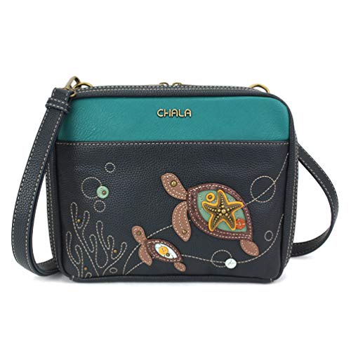 CHALA Companion Organizer Crossbody with Adjustable Strap and Built-In Wallet - Two Turtles - navy - Image 1
