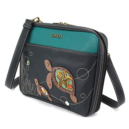 CHALA Companion Organizer Crossbody with Adjustable Strap and Built-In Wallet - Two Turtles - navy - Image 2