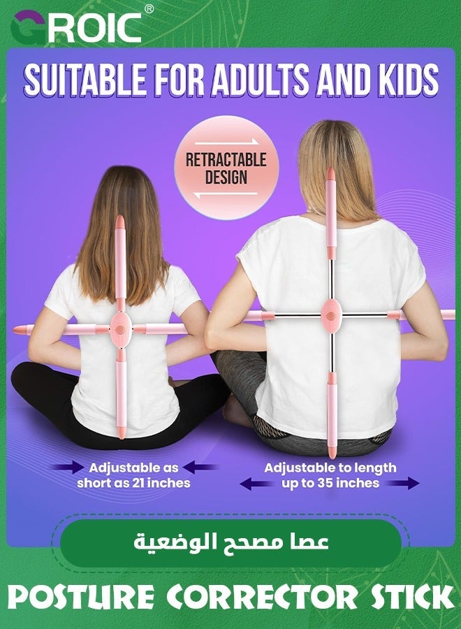 GROIC Back Straightener Posture Corrector Device - Hunchback with Carry Bag for Easy Portability Comfort-Padded Yoga Stick Men, Women, and Kids - Image 4