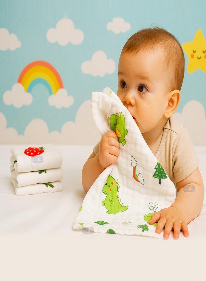 Koochie-Koo Soft Muslin Cloth for New Born Baby 500 GSM 25x25 cm, Pack of 5 Gentle Baby Towels Newborn Premium Bath Towels for Delicate Skin Gift for New Parents Fabric - Image 4
