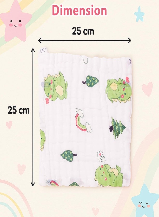 Koochie-Koo Soft Muslin Cloth for New Born Baby 500 GSM 25x25 cm, Pack of 5 Gentle Baby Towels Newborn Premium Bath Towels for Delicate Skin Gift for New Parents Fabric - Image 2
