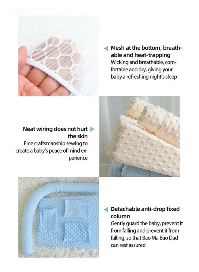 Vinnatsu Baby Lounger Baby Wedge Pillow Nursery Pillows,Bed-in-Bed Sleeping Pad, Multifunctional Anti-Reflux Babies Lounger, Anti-Choking,30° Height Travel Crib, Side Rails to Prevent Infant From Falling  - Image 3