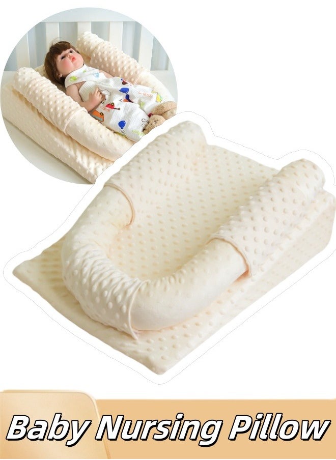 Vinnatsu Baby Lounger Baby Wedge Pillow Nursery Pillows,Bed-in-Bed Sleeping Pad, Multifunctional Anti-Reflux Babies Lounger, Anti-Choking,30° Height Travel Crib, Side Rails to Prevent Infant From Falling  - Image 1
