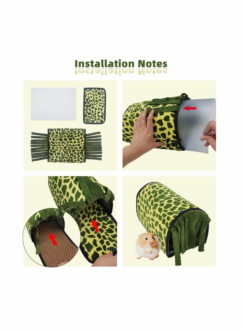 Guinea  Hideout Tunnel Toy Accessories Small Animal Tunnel For Guinea s, Hedgehogs, Rats And Pygmy Rabbits With Fleece Forest Curtains And Removable Pads - Image 5