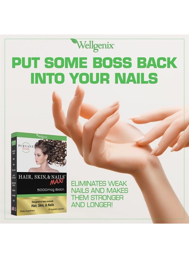 wellgenix Purvana Max Hair, Skin and Nails Max 30 Veg. Caps. (2 Pack) - Image 4