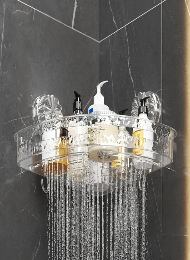 ZOCKRIX Suction Cup Corner Bathroom Shelf with Hooks, Wall Mounted Shower Storage Rack for Bottles and Toiletries (2) - Image 4