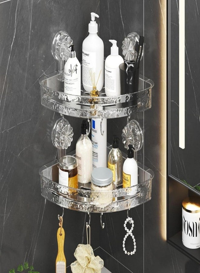 ZOCKRIX Suction Cup Corner Bathroom Shelf with Hooks, Wall Mounted Shower Storage Rack for Bottles and Toiletries (2) - Image 5