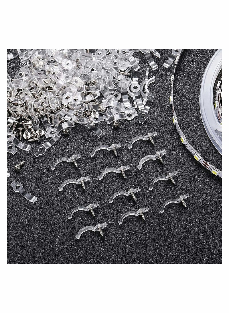 SYOSI Strip Light Mounting Brackets with Screws Sets Waterproof Led Holder 200 Pack LED Clips Included Ideal for 10 mm Wide Lights Bedroom Strips  - Image 3