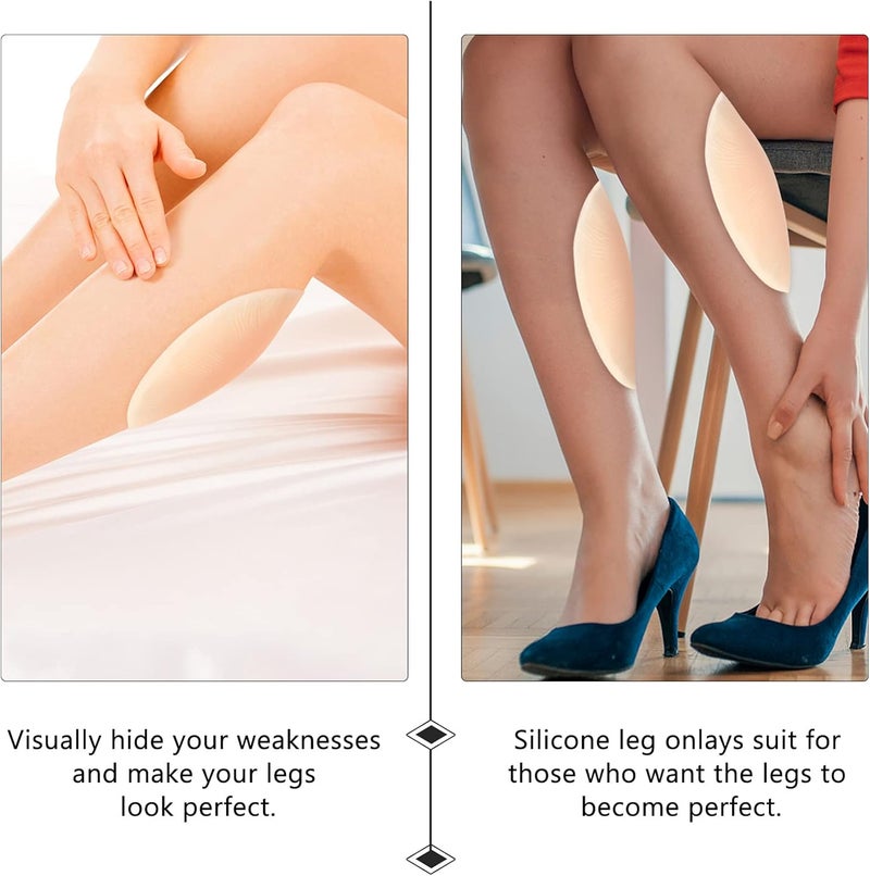 comfrt 1 Pair Calf Pads Silicone Leg Onlays Silicone Calf Pads Self Adhesive Calf Corrector Anti Allergic Women Leg Gel Corrector for Crooked or Thin Skinny Legs - Image 3