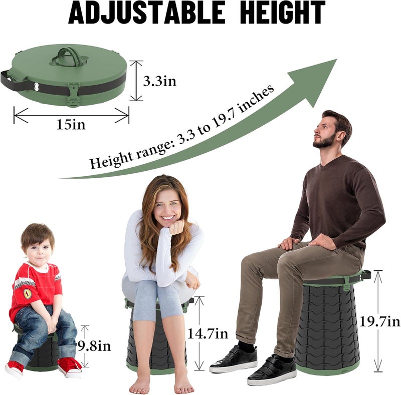 ALEVMOOM مرحاض محمول من ALEVMOOM XXL للتخييم، بقدرة تحمل 880 رطلاً، مرحاض خارجي قابل للتعديل بارتفاع 19.7 بوصة، مع 7 أكياس قمامة، مرحاض محمول للبالغين، مرحاض قابل للطي للحمل للتخييم - Image 3