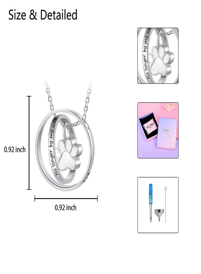 ACJNA S925 Sterling Silver Paw Print Urn Necklace No longer by my side Forever in my Heart Pet Dog Keepsake Cremation Jewelry for Ashes - Image 5