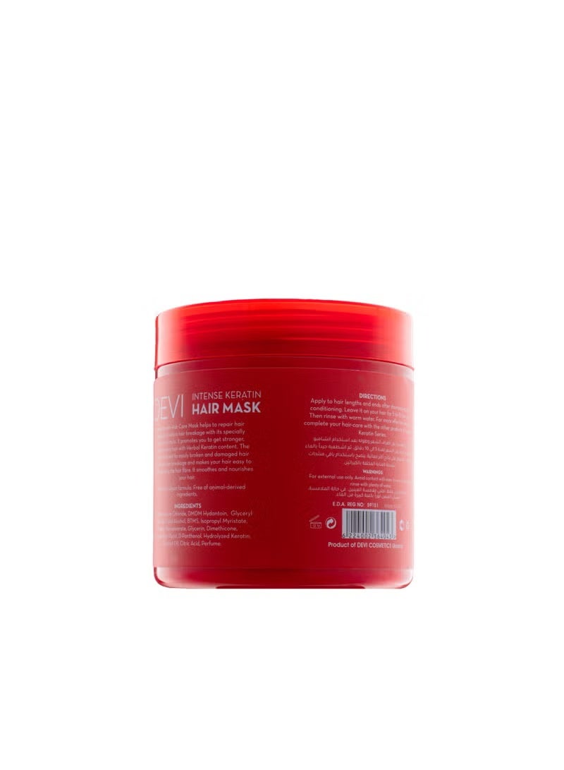 devia DEVI Intense Keratin Hair Mask, Repair and Smooth Care Treatment, 500ml - Image 2