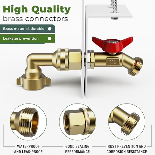 FETUSI Water Spigot KitHose bib ExtenderIndoortoOutdoor Water Access Durable Brass Connector Screen Door Adapter Quick DIY Installation with PreDrilled Hole Ideal for Screened Patios GardensWhite - Image 3
