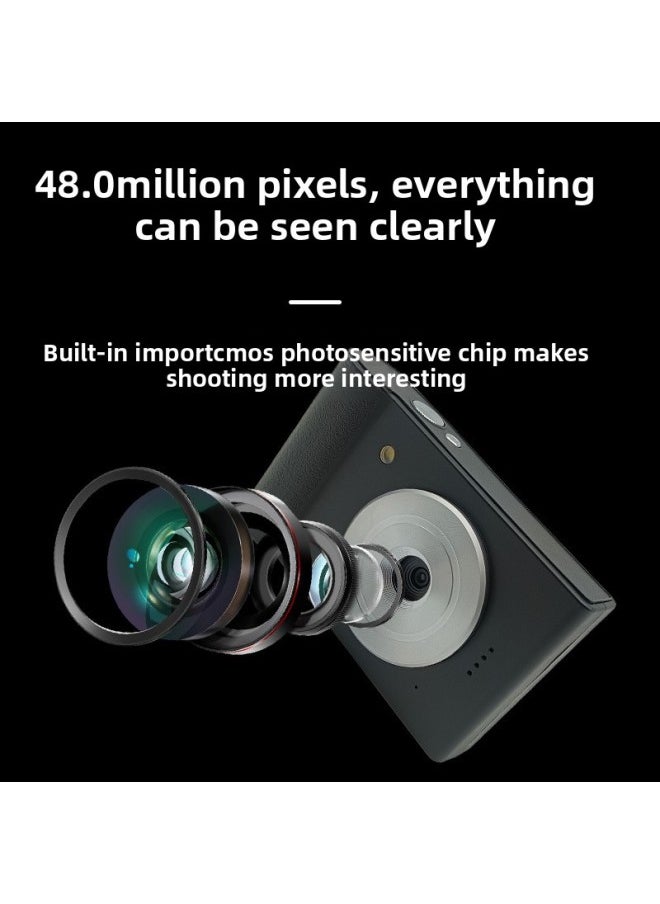 Generic High-definition Digital Card Camera Student Retro Campus Home Auto-focus Camera Video Camera-Body Color:128G  - Image 3