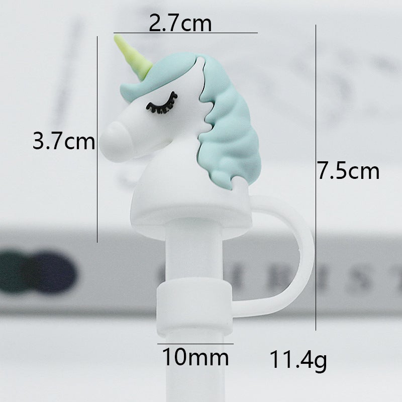 Soft Glue 7 8 10Mm Straw Cap Silicone Cute Cartoon Doll Straw Plug Pvc Stereo Dustproof Straw Cap - Image 1