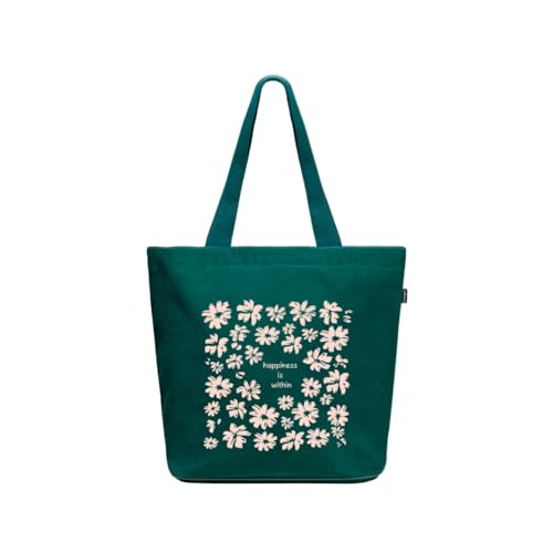 EcoRight Eco Right Large Canvas Tote Bag for Women, Tote Handbags for Women with Zipper & Inner Pocket for College, Shopping, Office - Image 1