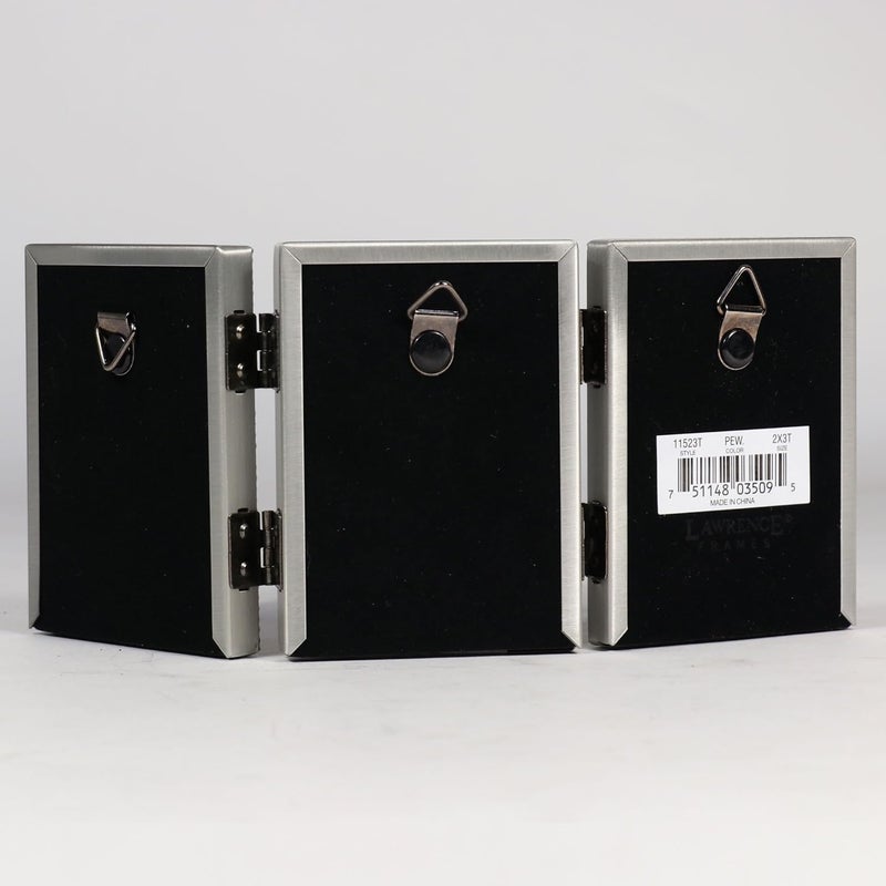 Lawrence Frames Bead Border Design, 2.5x3.5 Triple, Pewter - Image 2