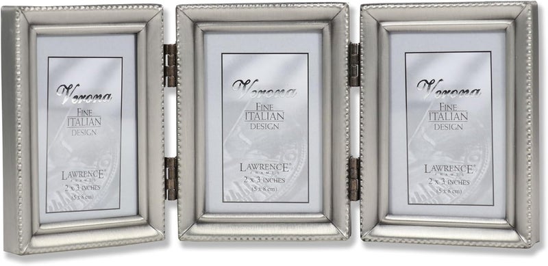 Lawrence Frames Bead Border Design, 2.5x3.5 Triple, Pewter - Image 1