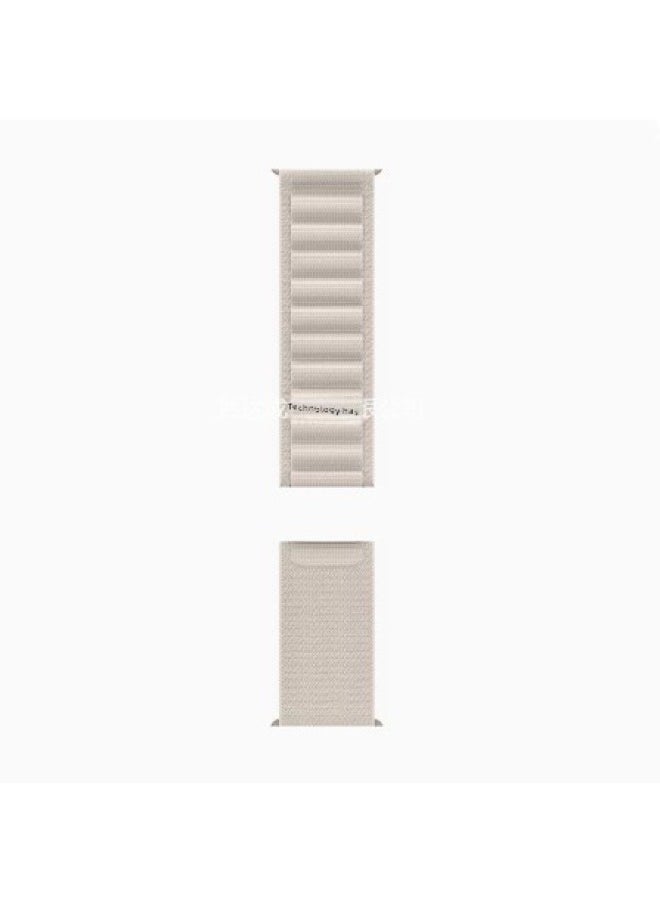 Generic - For Apple IWatchS10 Alpine Loop Nylon Woven Strap S8 Apple Watch S9Ultra Strap-Color:Starlight Metal Head 42/44/45/49mm - Image 1