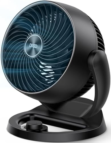 Dreo Fan for Bedroom 12 Inches 70ft Powerful Airflow 28db Quiet Table Air Circulator Fans for Whole Room 120 Adjustable Tilt 3 Speeds Desktop Fan for Home Office Kitchen