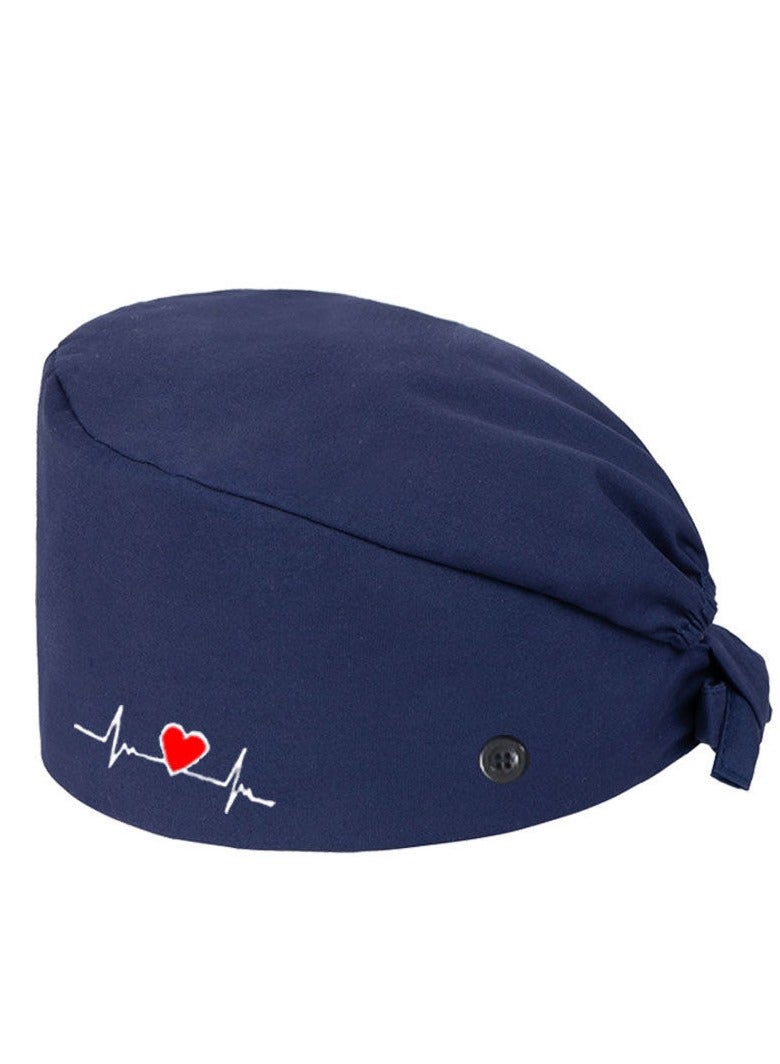 TLAXCA 2 Pack Surgical Caps Unisex Dental Stomatologist Operating Room Nurse Caps Adjustable Elastic Nursing Caps with ons and Sweatband Fluffy Cotton Hats  - Image 2
