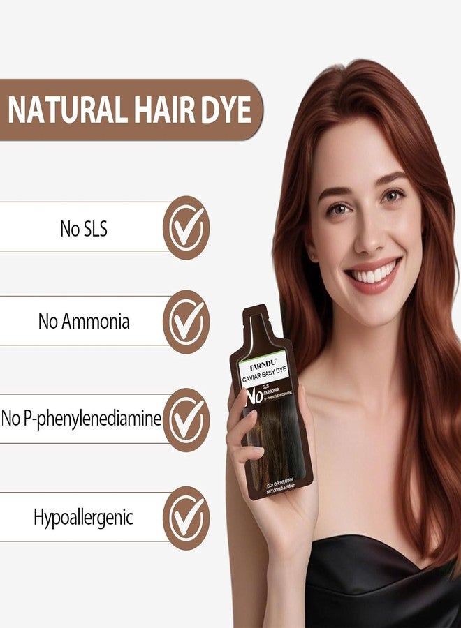 Farndu Brown Hair Dye Shampoo for Women Men, Ammonia Free, PPD Free Gray Hair Coverage Hair Color Shampoo - Image 3