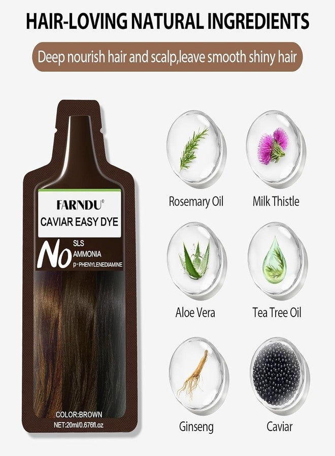 Farndu Brown Hair Dye Shampoo for Women Men, Ammonia Free, PPD Free Gray Hair Coverage Hair Color Shampoo - Image 4