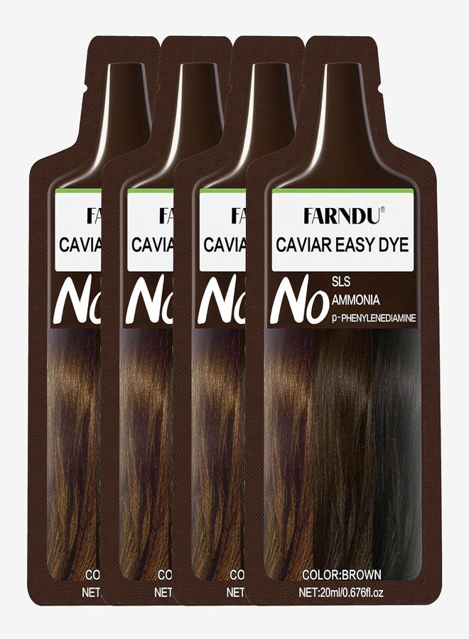 Farndu Brown Hair Dye Shampoo for Women Men, Ammonia Free, PPD Free Gray Hair Coverage Hair Color Shampoo - Image 1