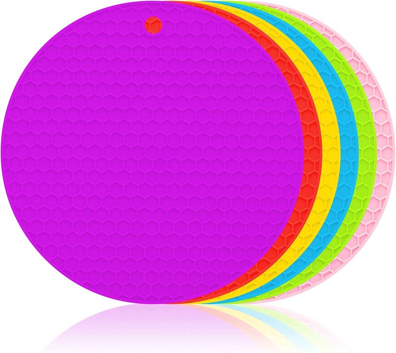 VYAKAT VYAKAT Silicone Pot Holders Trivets Hot Pad or Mat for Hot Pots and Pans Food-Safe Heat-Resistant and Eco-Friendly Silica Gel Anti Hot Heat Resistant Round Pot Holder Disc Pads(Multicolor) (2) - Image 1