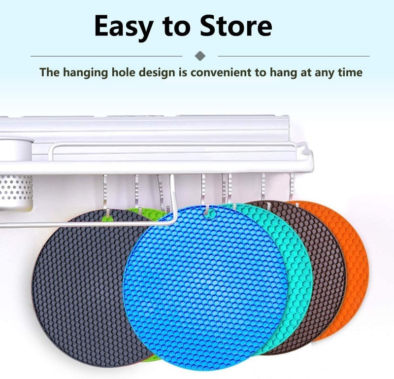 VYAKAT VYAKAT Silicone Pot Holders Trivets Hot Pad or Mat for Hot Pots and Pans Food-Safe Heat-Resistant and Eco-Friendly Silica Gel Anti Hot Heat Resistant Round Pot Holder Disc Pads(Multicolor) (2) - Image 5