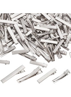 SUNNYCLUE 100Pcs Silver Alligator Clips Metal French Barrette Bulk Iron Blank Simple Rectangle Plain Bow Ponytail Holders Clasps Clips for DIY Bows Hairs Holder Hairclips Crafts Accessories Women