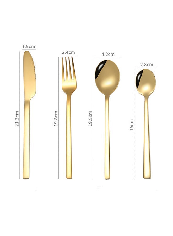 4-Piece Stainless Steel Cutlery Set Gold - Image 2