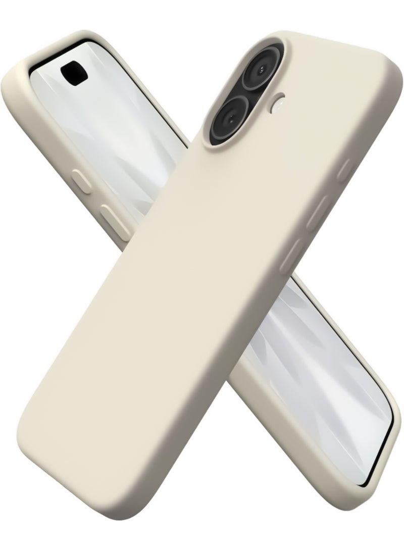 Compatible with iPhone 17 Case Slim Liquid Silicone 4 Layers Soft Gel Rubber Shockproof Protective Phone Case with Anti Scratch Microfiber Lining (Beige) - Image 1