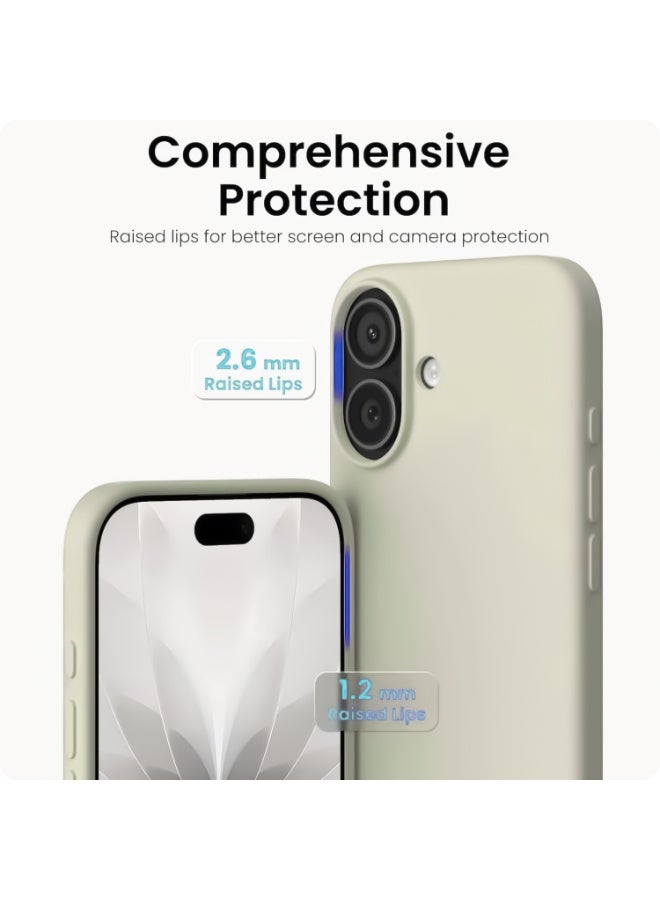 Compatible with iPhone 17 Case Slim Liquid Silicone 4 Layers Soft Gel Rubber Shockproof Protective Phone Case with Anti Scratch Microfiber Lining (Beige) - Image 2