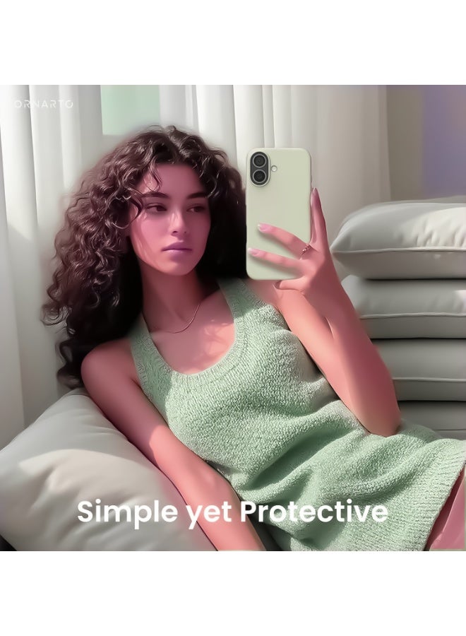 Compatible with iPhone 17 Case Slim Liquid Silicone 4 Layers Soft Gel Rubber Shockproof Protective Phone Case with Anti Scratch Microfiber Lining (Beige) - Image 3