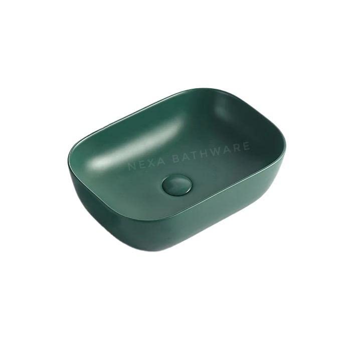 Nexa Bathware Impoarted Ceramic Wash Basin Luxurious Wash basin Table Top Bathroom Sink Wash Matt AQUA GREEN Colour 18 x 13 x 5 INCH838 - Image 4