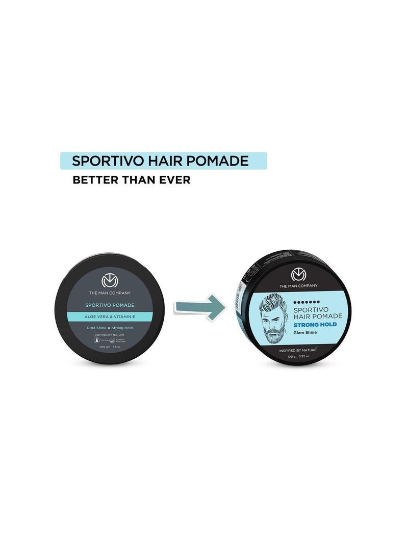 The Man Company Sportivo Stronghold Hair Styling Pomade Wax for Men | Stylish Glossy Finish Hair Volumizer | Non Sticky - 100gm - Image 4