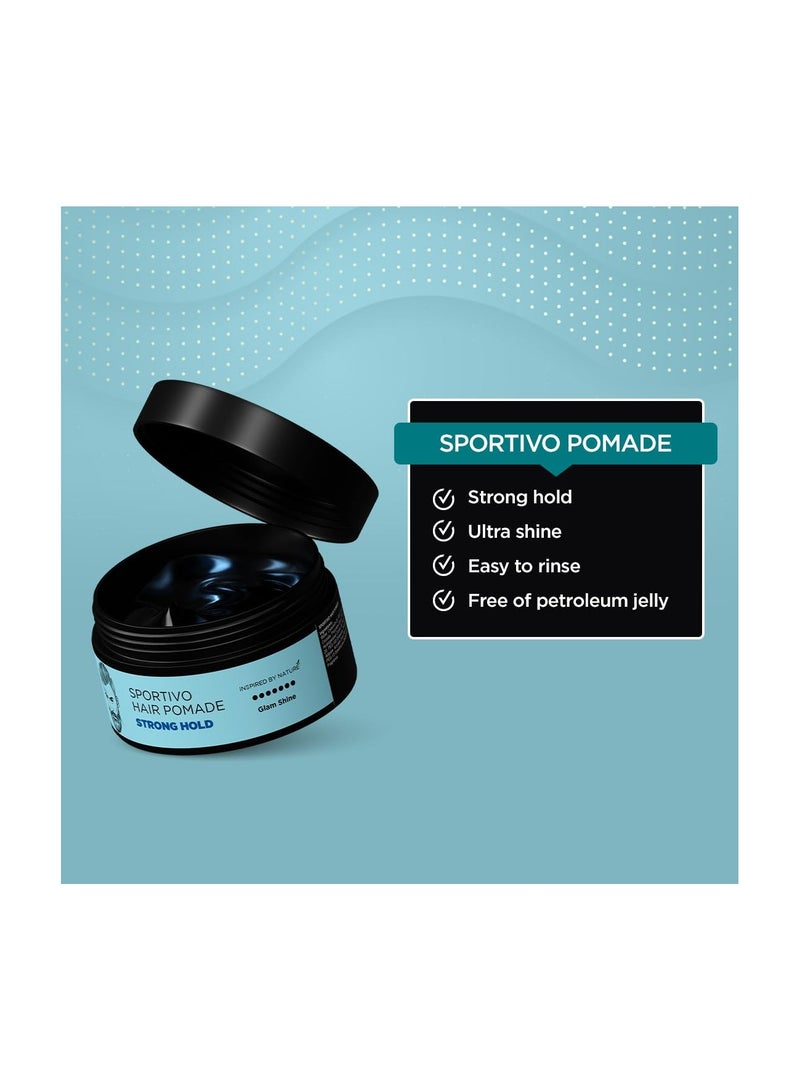 The Man Company Sportivo Stronghold Hair Styling Pomade Wax for Men | Stylish Glossy Finish Hair Volumizer | Non Sticky - 100gm - Image 5