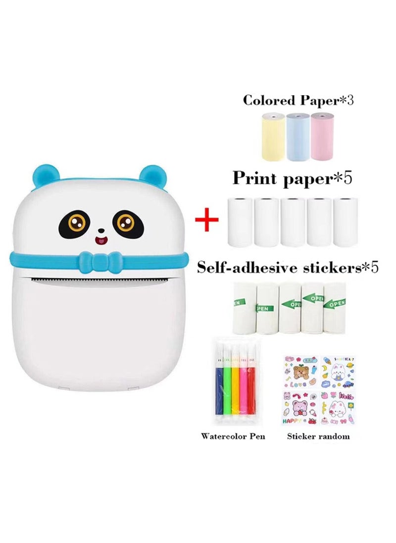 Kidle - Mini Pocket Panda printer Bluetooth Wireless Smart Printer with Android APP (including a roll of paper)+3 colored papers+5 stickers+5 regular papers+colored pens+random stickers * 1 - Image 1