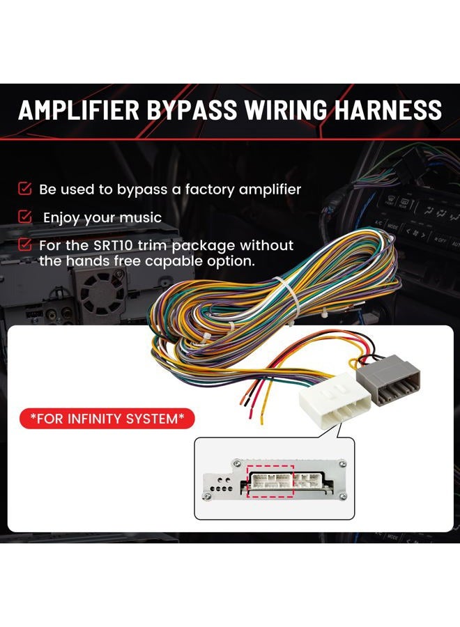 RED WOLF Car Factory Amplifier Bypass Wiring Harness Fit for Dodge Ram 2002-2004 OEM AMP Wire Cable Plug Connector Install Aftermarket Radio Stereo with Infinity System - Image 5
