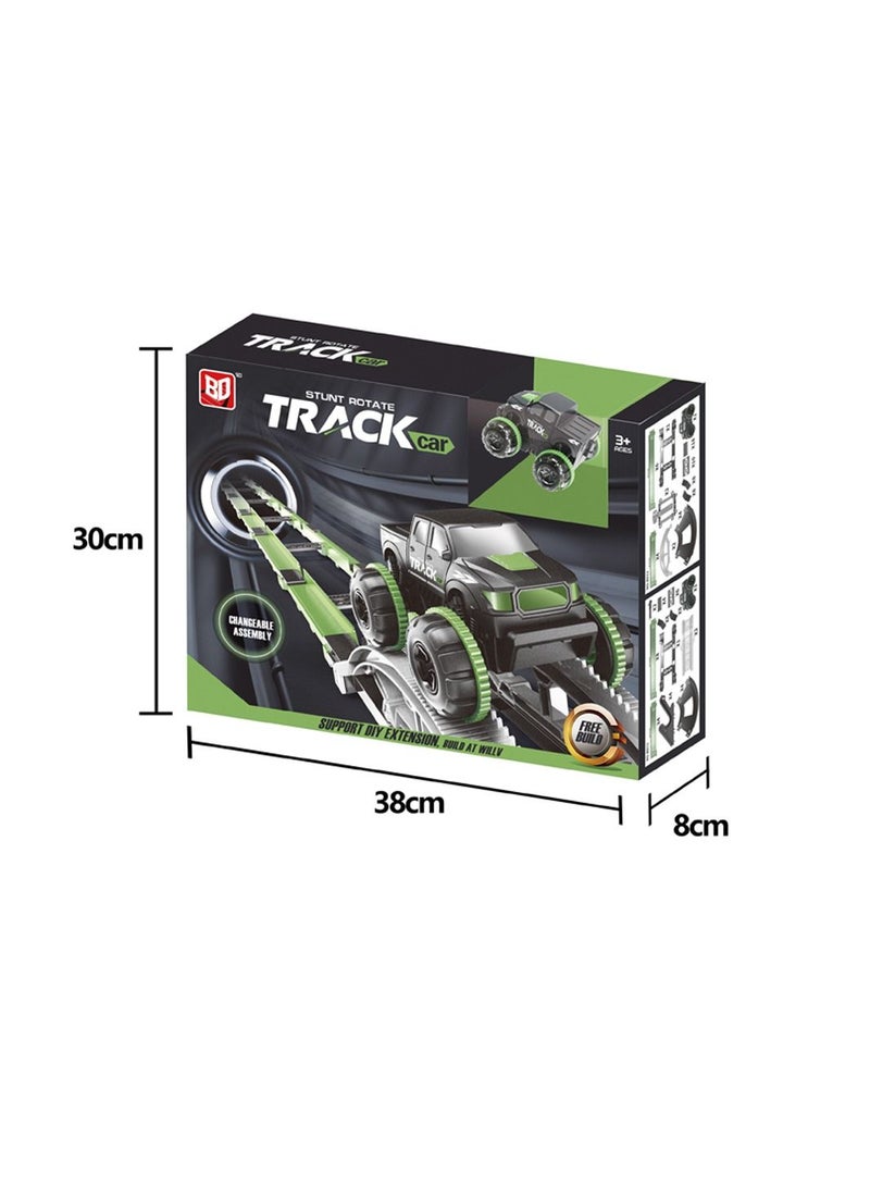 BD Ultimate Stunt Rotate Track Car: 54-Piece Set with Changeable Assembly, DIY Tracks, Light Wheel - Perfect for Kids Ages 3+ - Image 4