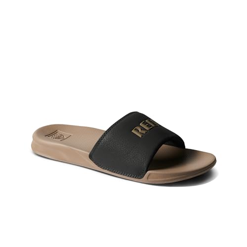 REEF Mens Sandals, One Slide, Black/Fossil, 4 - Image 2