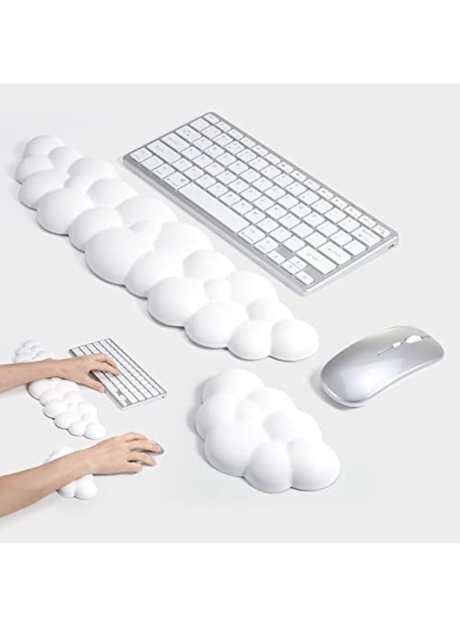 Keyboard Wrist Rest Set Cute Cloud Shape Wrist Rest Support for Mouse Keyboard Computer Elbow Pad Arm Rest Mouse Wrist Cushion, Ergonomic Design for Typing Comfortably(Keyboard not Included)  - Image 1