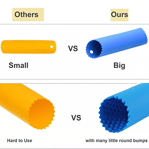 Maxracy 2 Set Peeler Silicone Easy Roll Tube Useful Garlic Odorfree Kitchen Tool (Red,Blue) - Image 3