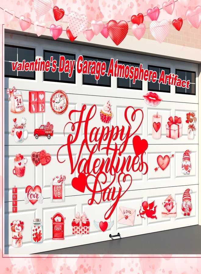 Ferraycle 30 Pcs Magnetic Valentine‘s Day Garage Door Decorations Happy Valentine‘s Day Garage Door Magnets Love Heart Decor Car Magnets Stickers Refrigerator Decals - Image 3