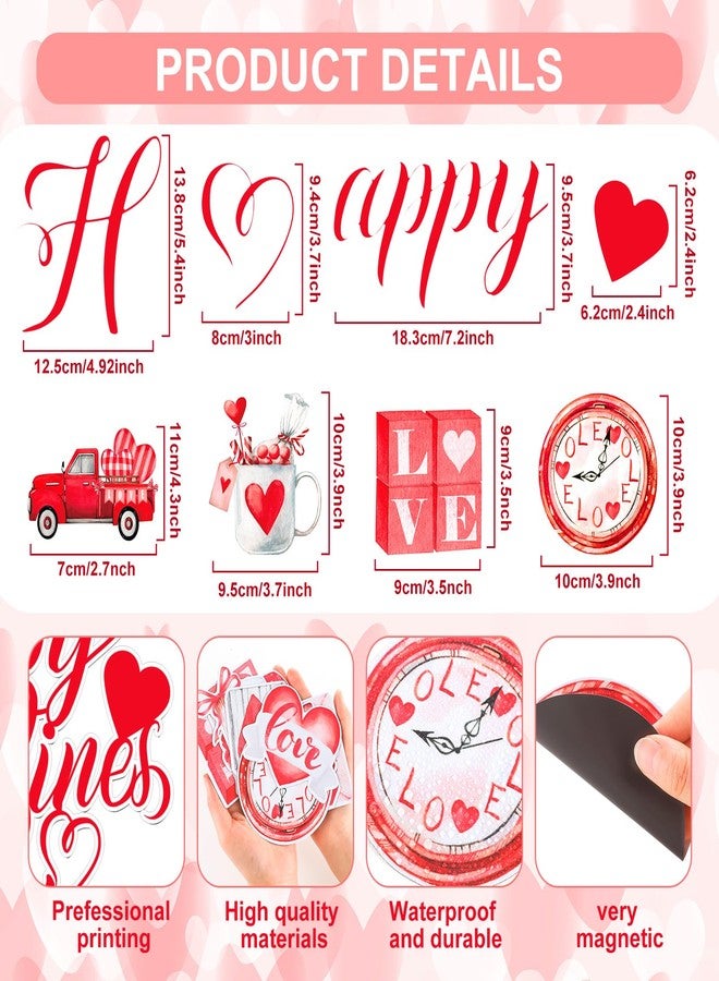 Ferraycle 30 Pcs Magnetic Valentine‘s Day Garage Door Decorations Happy Valentine‘s Day Garage Door Magnets Love Heart Decor Car Magnets Stickers Refrigerator Decals - Image 2