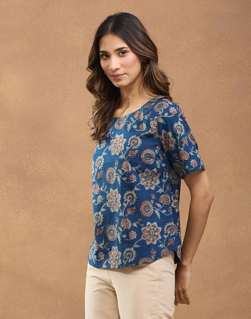 Fabindia  Indigo Cotton Top for Women | Best Price UAE