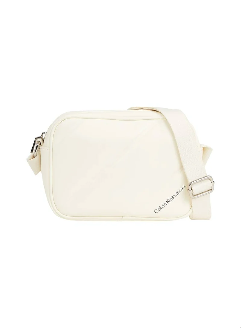 Calvin Klein Jeans Women's Quilted Camera Crossover Bag - Polyurethane, White
