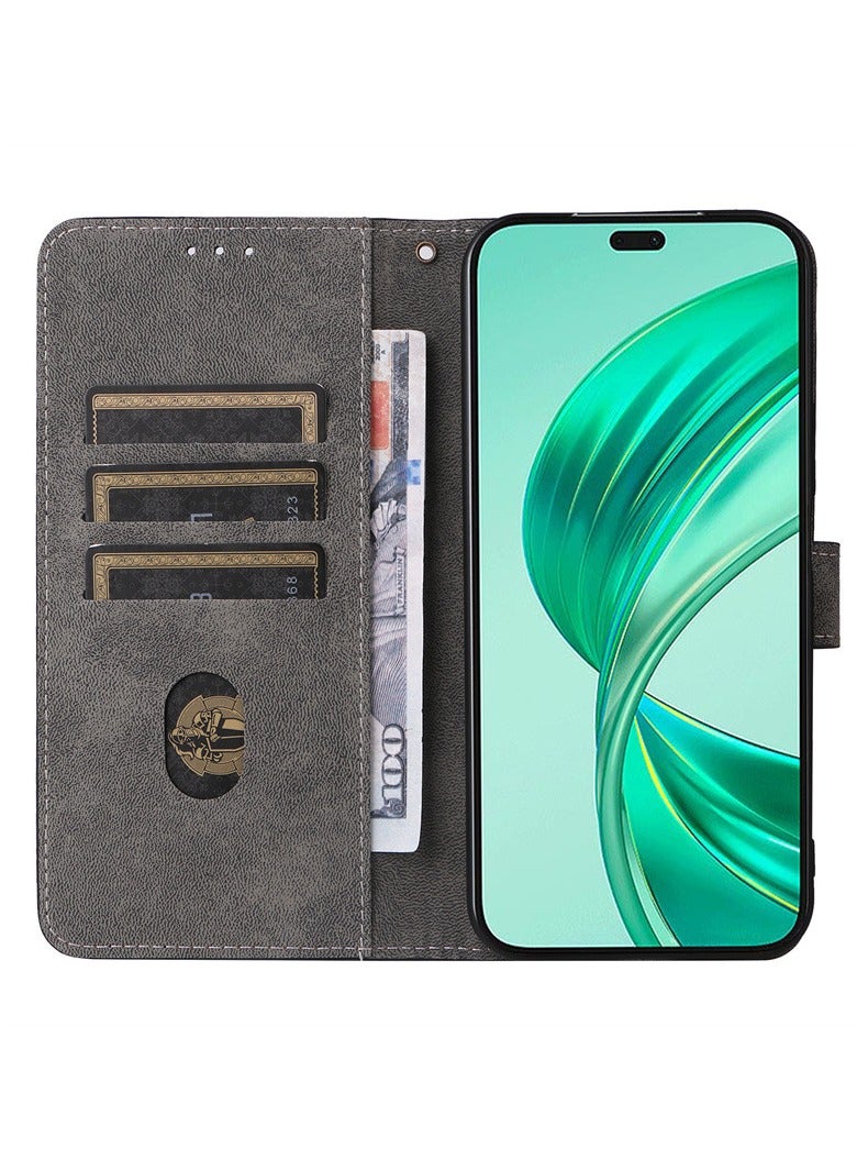 [1+1 مجموعات] غلاف هاتف Honor X8c 4G وواقي شاشة Flip PU جلد محفظة مع حامل بطاقة 1 عبوة واقي شاشة زجاجي - Image 5